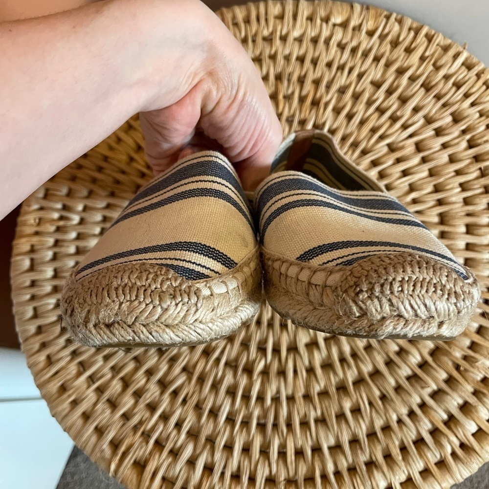 Tori Burch Awning Espadrilles in Blue/White Canvas Women’s Size 5.5 - Picture 7 of 10